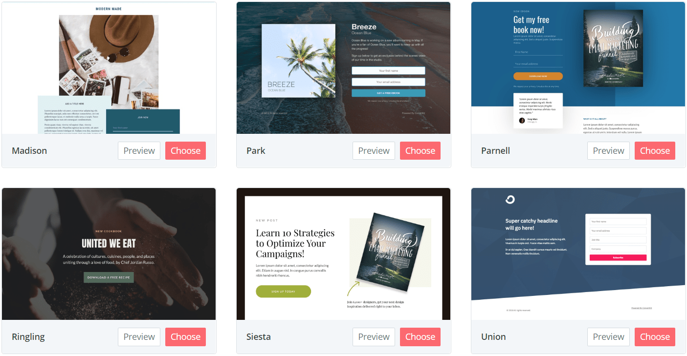 templates for your landing pages