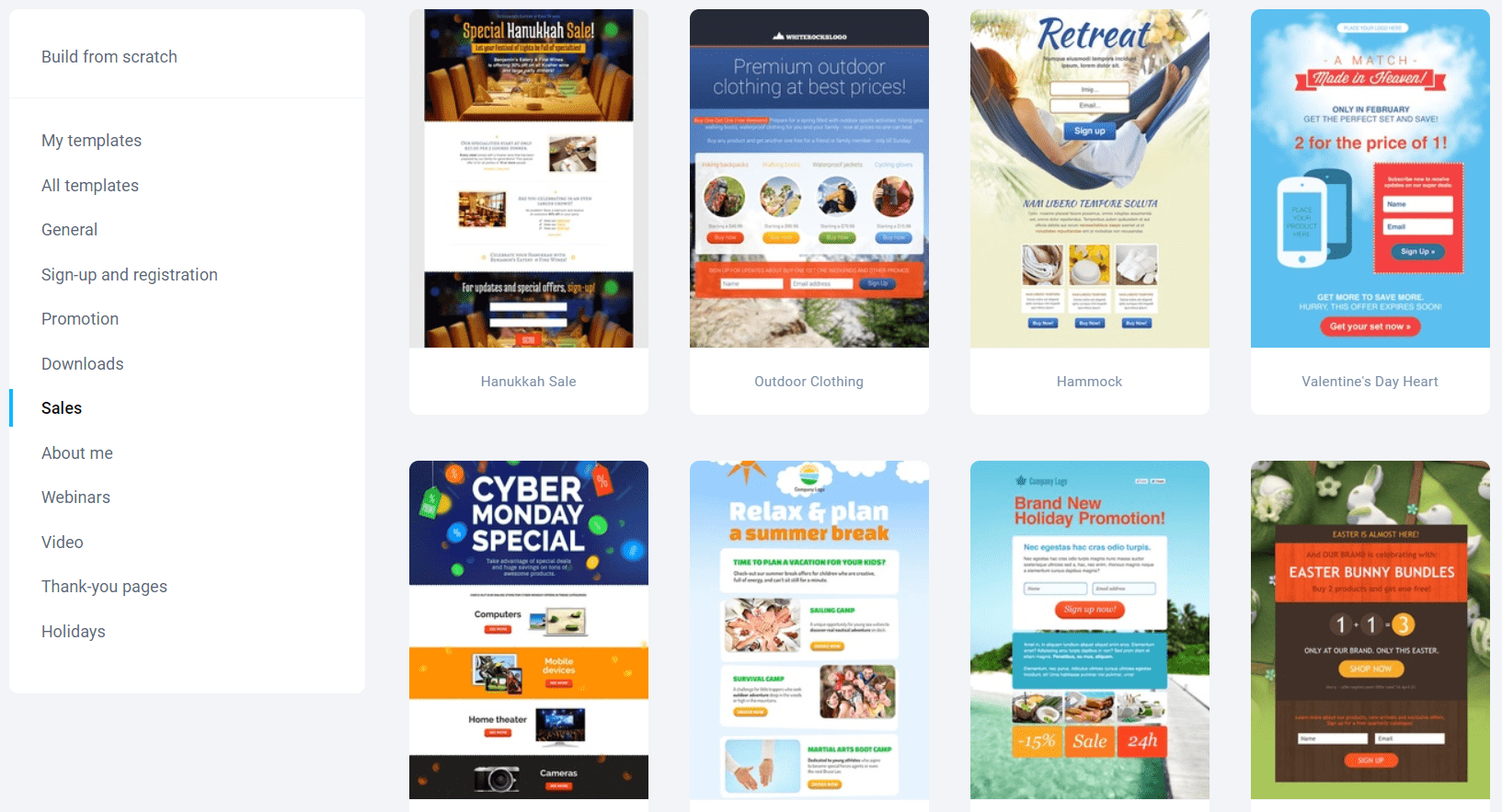 getresponse landing pages