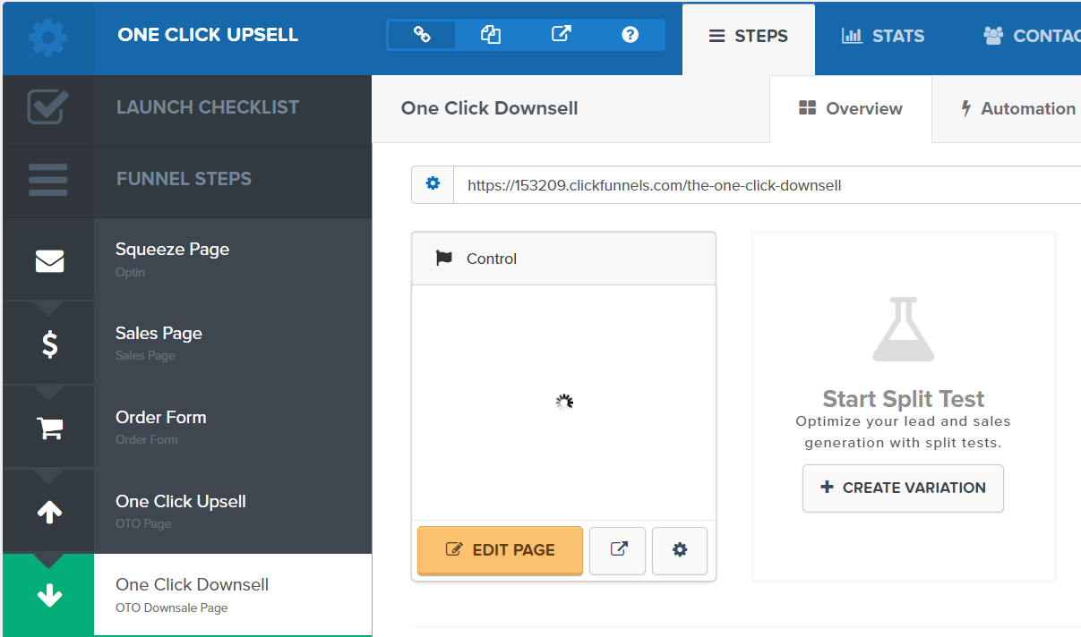 creating downsell page on clickfunnels