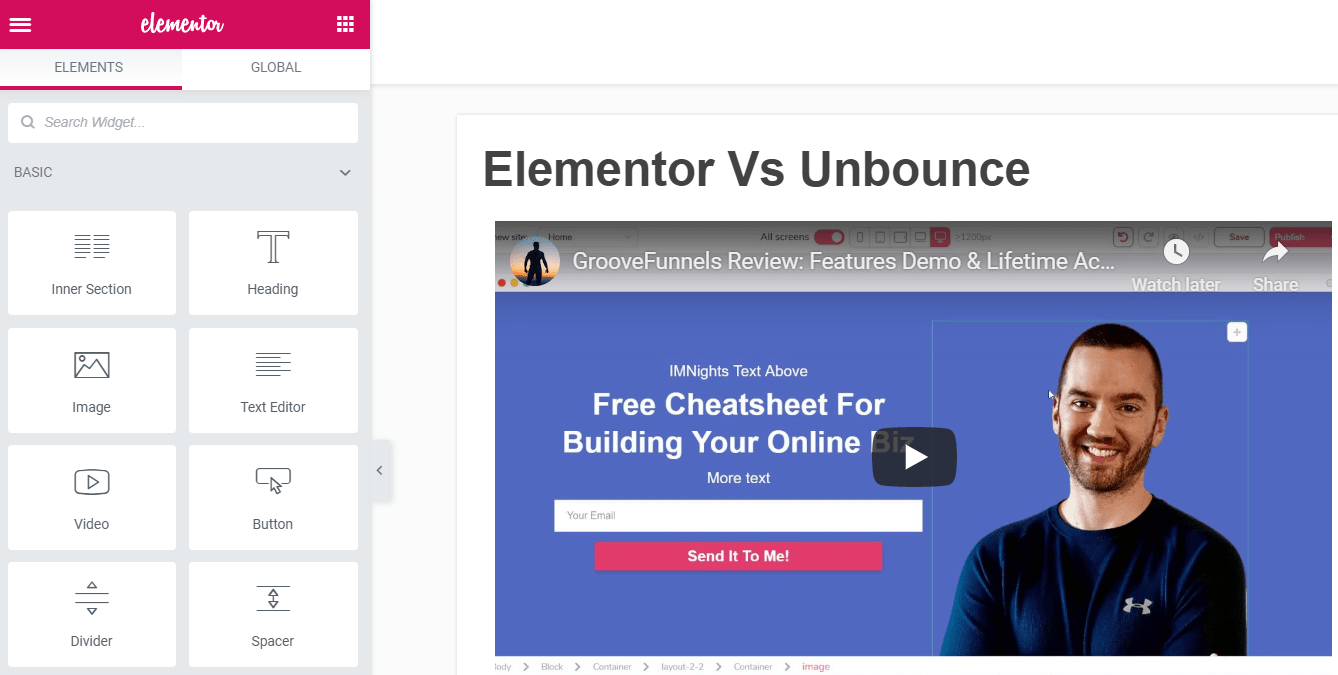 elementor vs unbounce