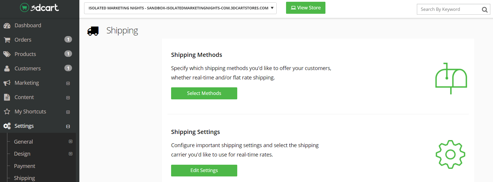 3dcart shipping options