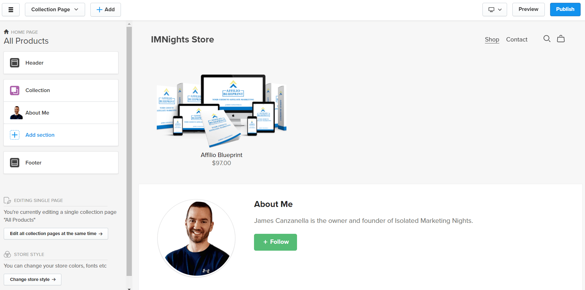 sell digital with the store builder