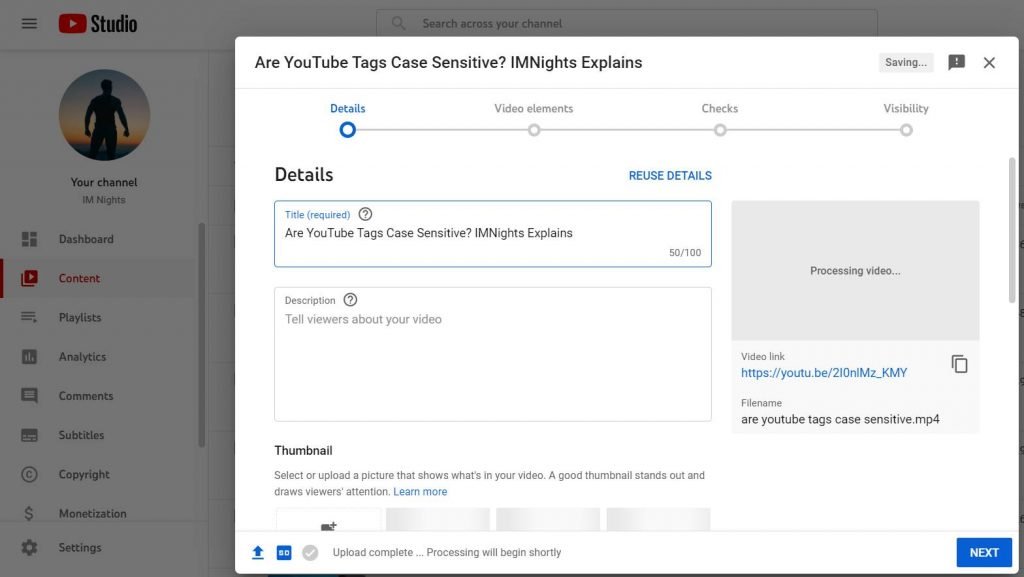 are youtube tags case sensitive