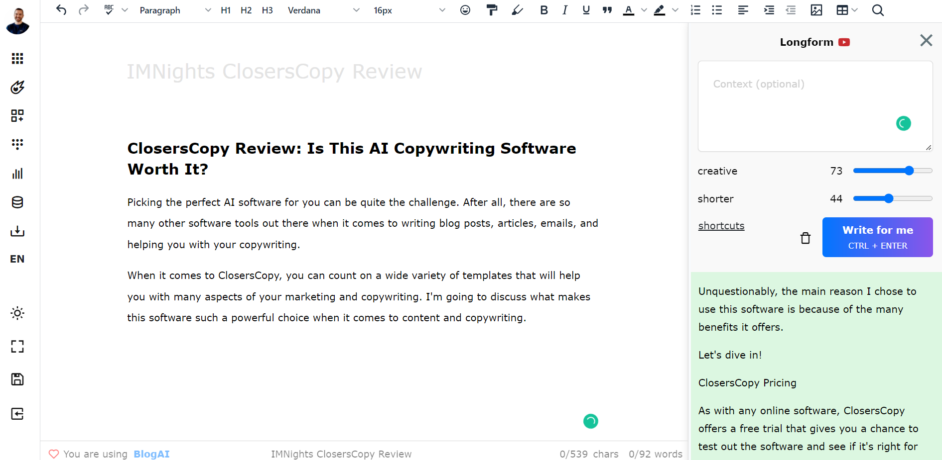 closerscopy review